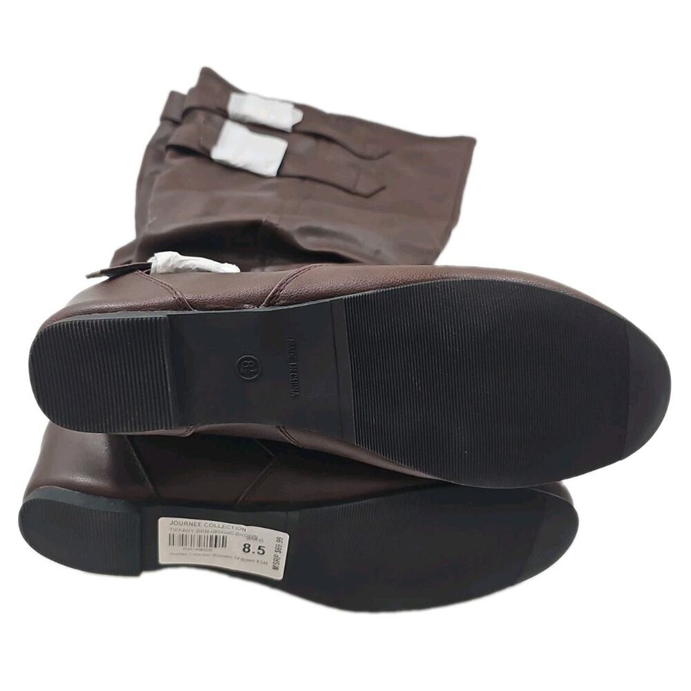 Journee Collection ~Woman Size 8.5M~Tiffany-Brown Knee High Boots NWOB. - Picture 9 of 9